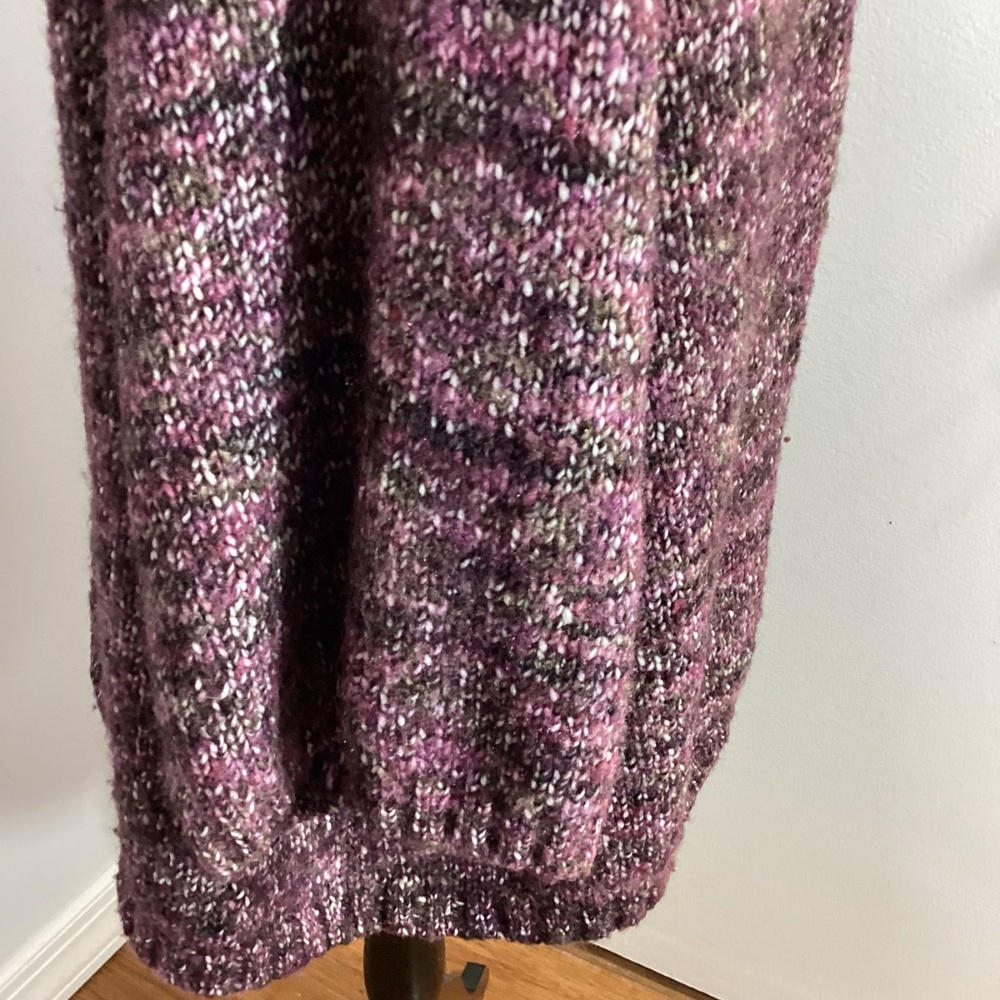 VTG TWEEDS WOMAN PLUS 2X SWEATER SHORT CARDIGAN PLUM SPECKLED - Picture 6 of 13